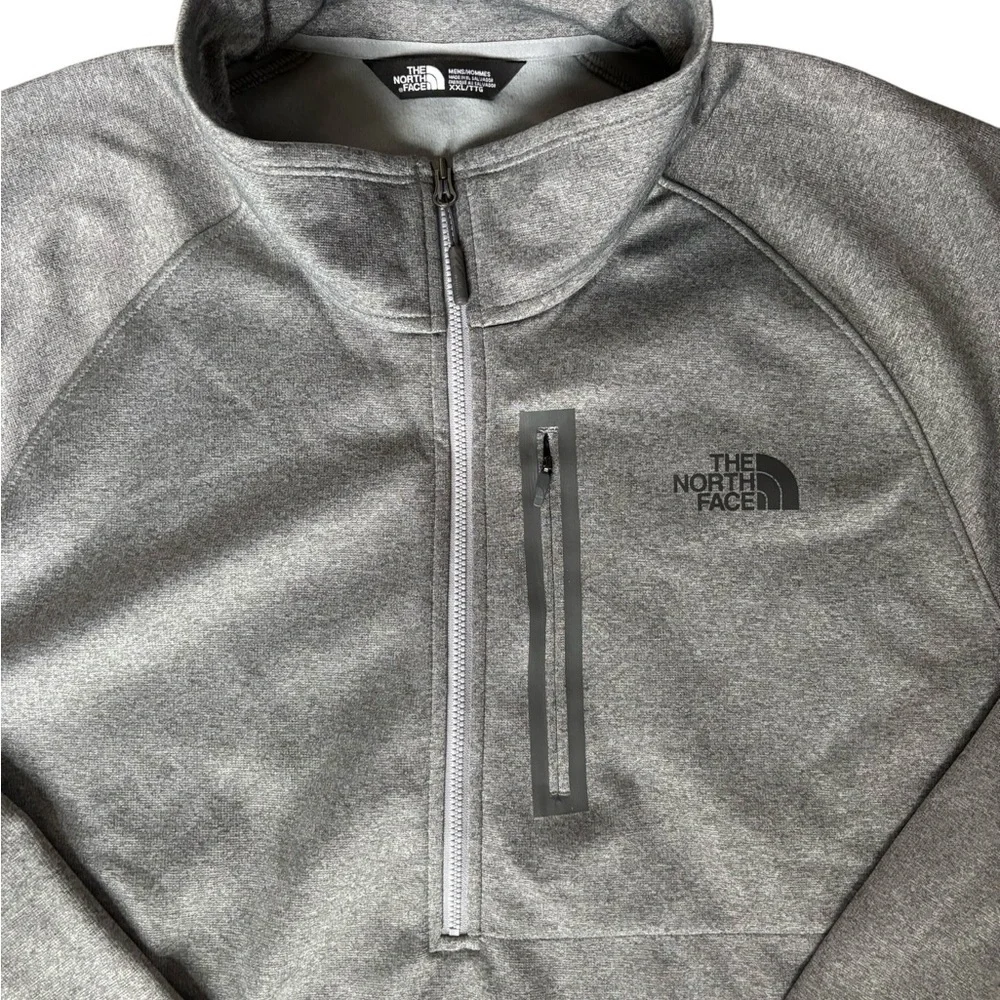 The North Face Canyonlands 1/2 Zip Fleece Pullover Gray XXL Black Logo Pocket